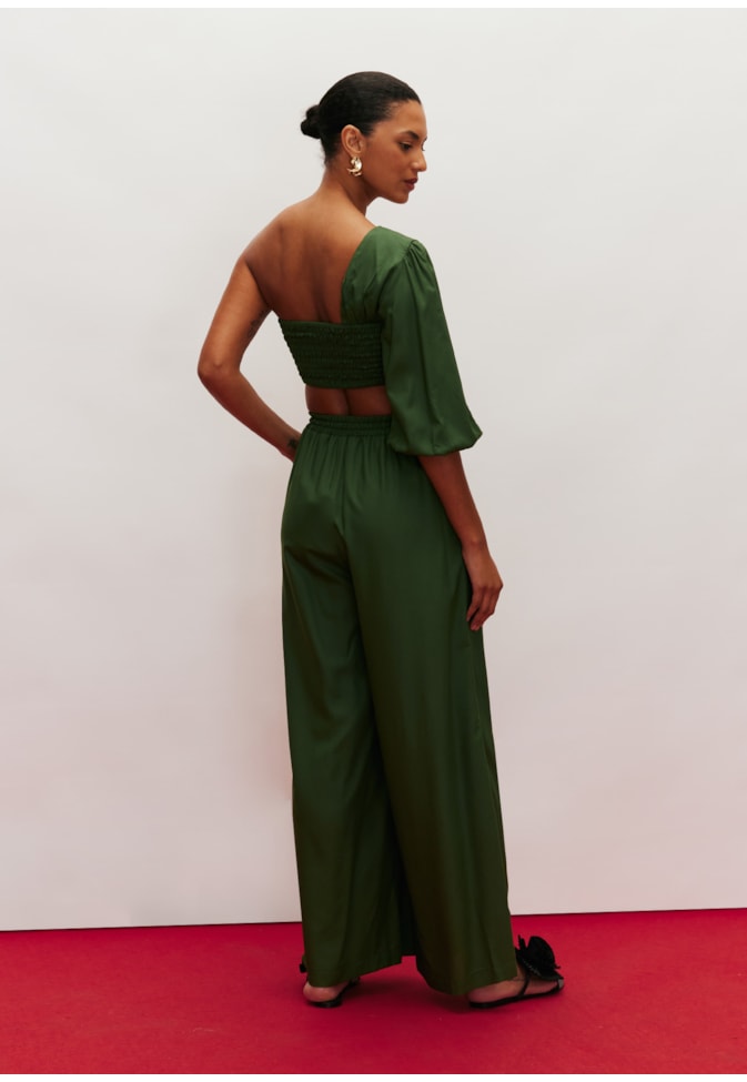 Calça Pantalona Fendas Laterais