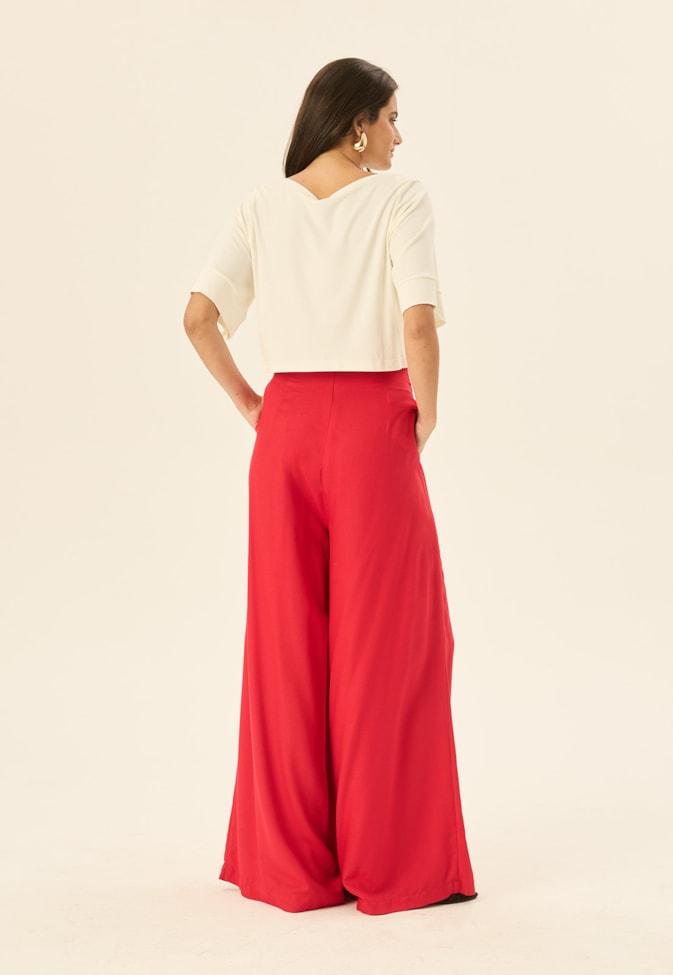 Calça Pantalona Lisa