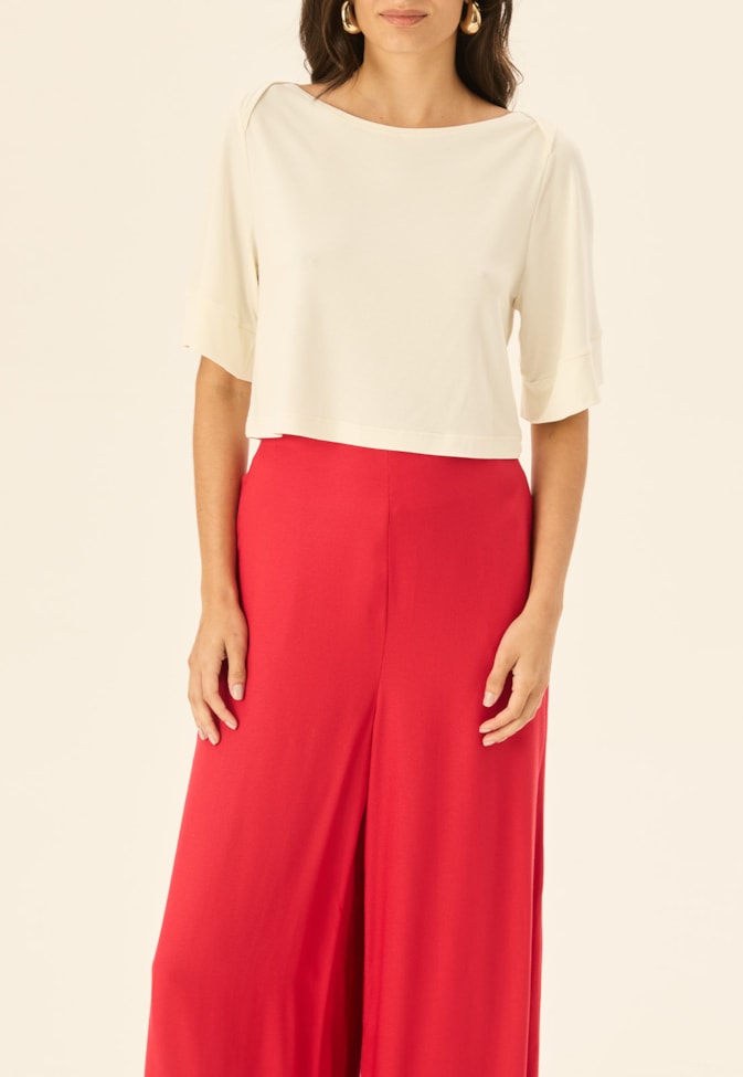 Calça Pantalona Lisa