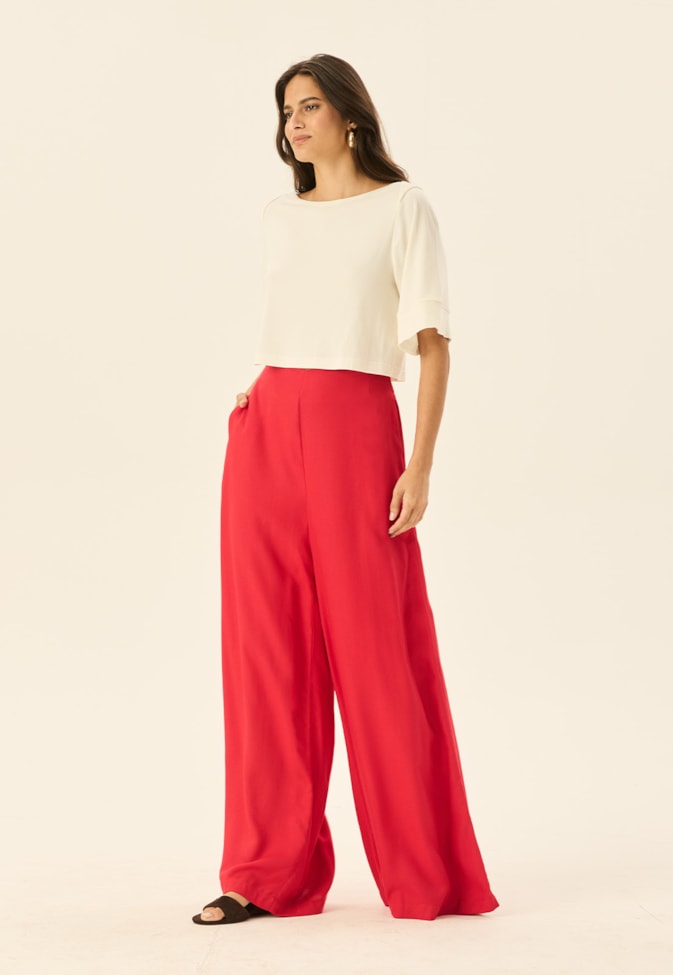 Calça Pantalona Lisa