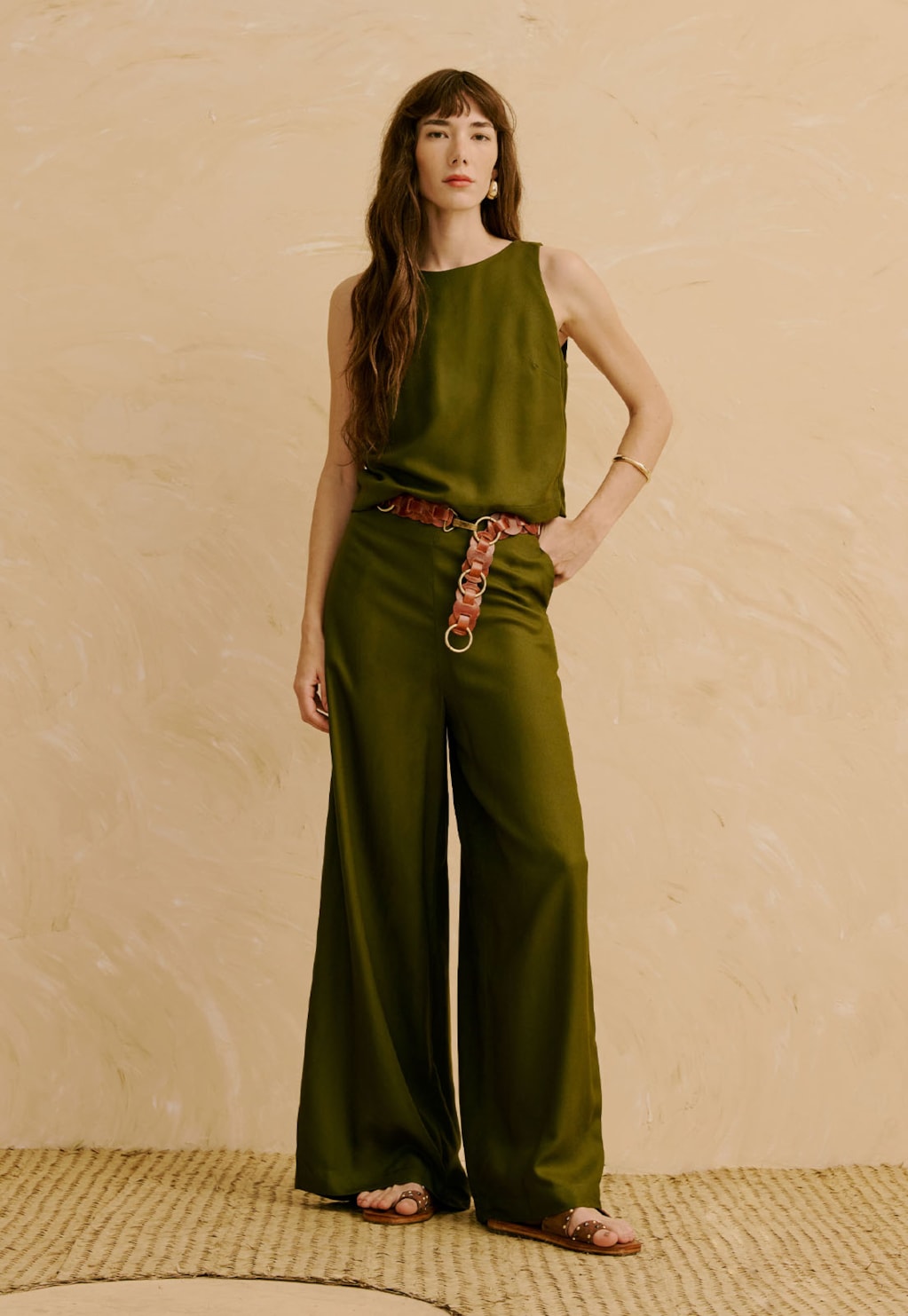 Calça Pantalona Lisa  