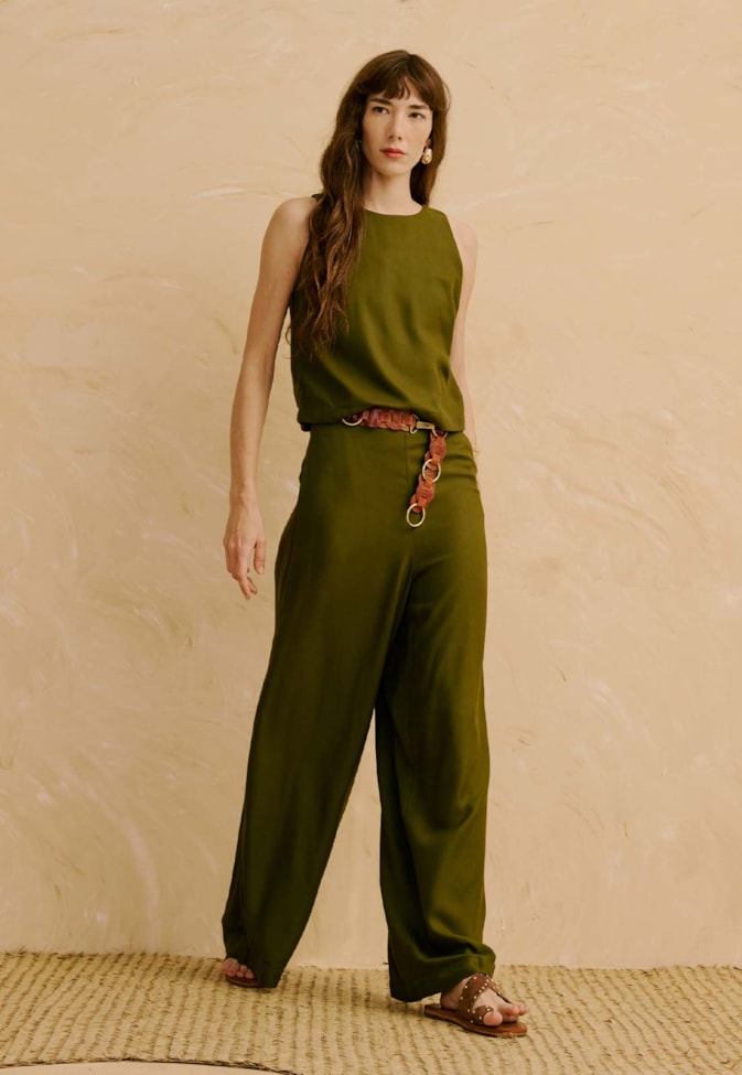 Calça Pantalona Lisa  
