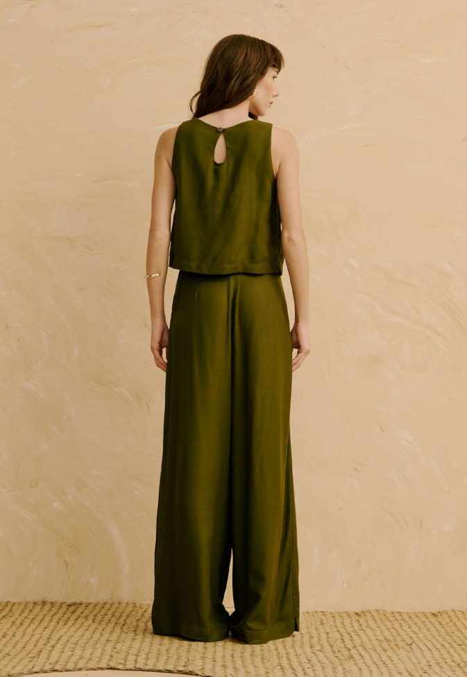 Calça Pantalona Lisa  