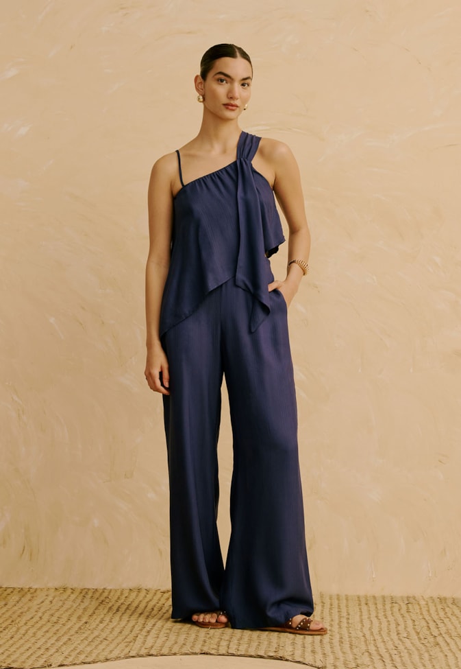 Calça Pantalona Lisa 