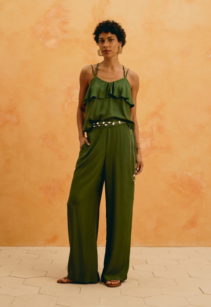Calça Pantalona Lisa