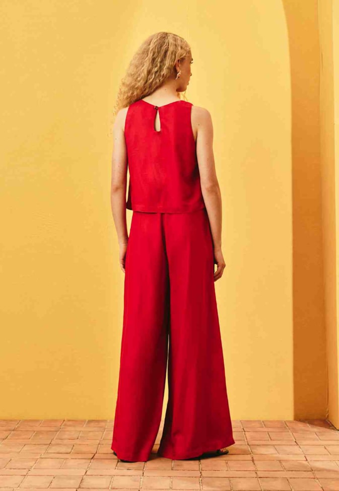 Calça Pantalona Lisa 