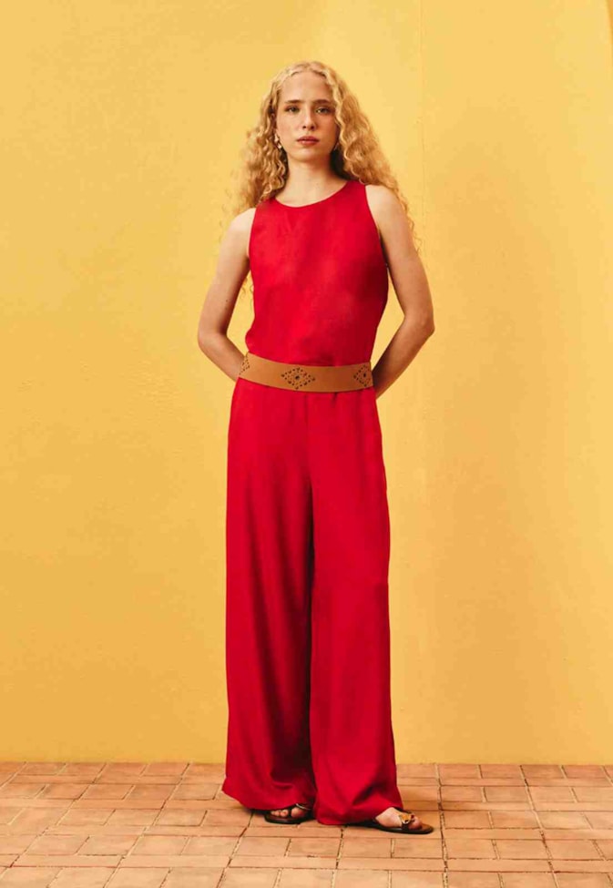 Calça Pantalona Lisa 