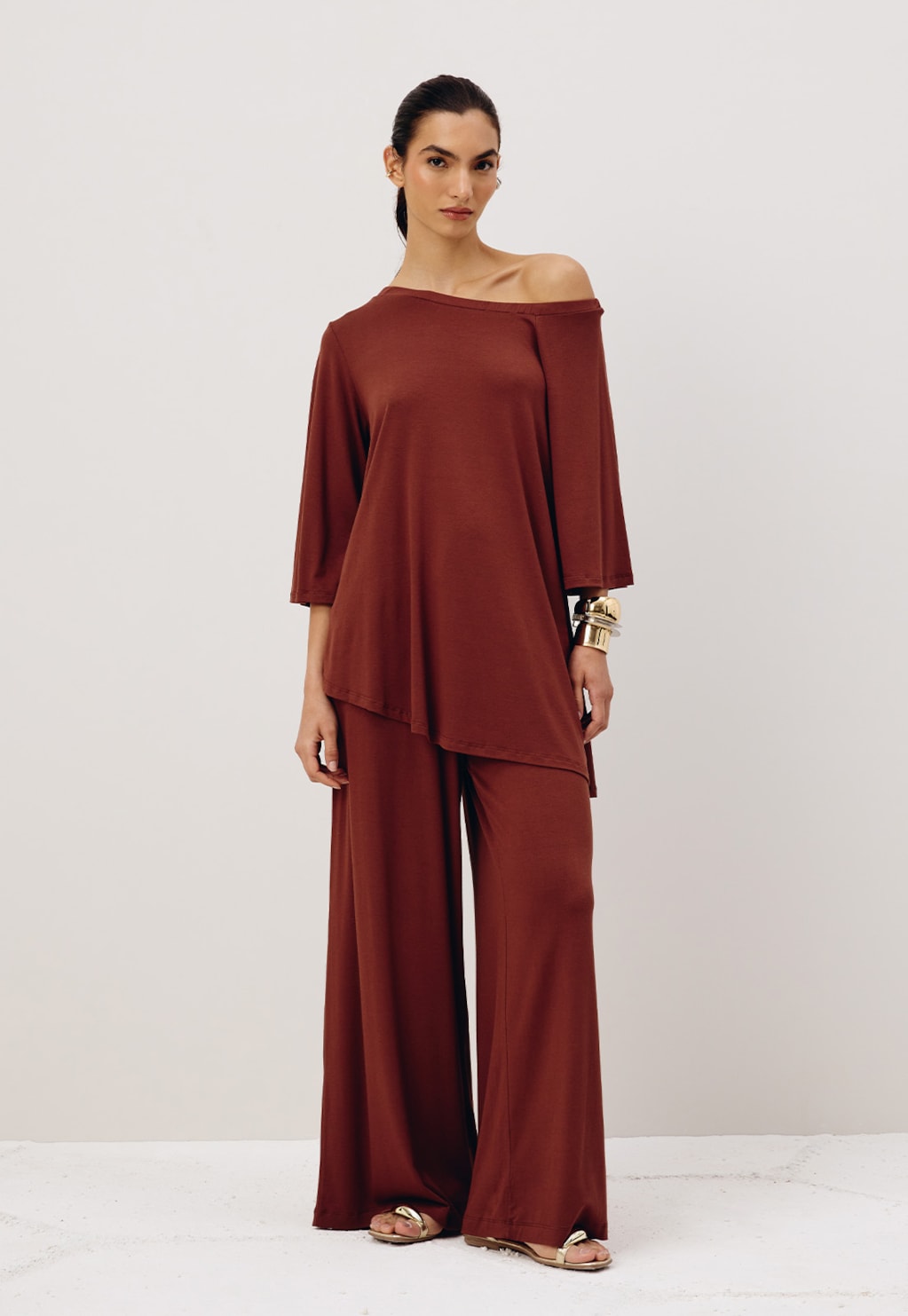 Calça Pantalona Malha