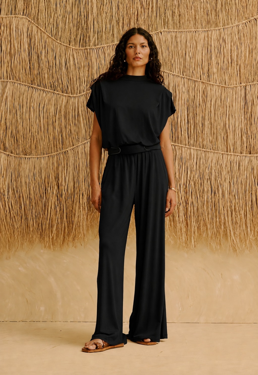 Calça Pantalona Malha Lisa 