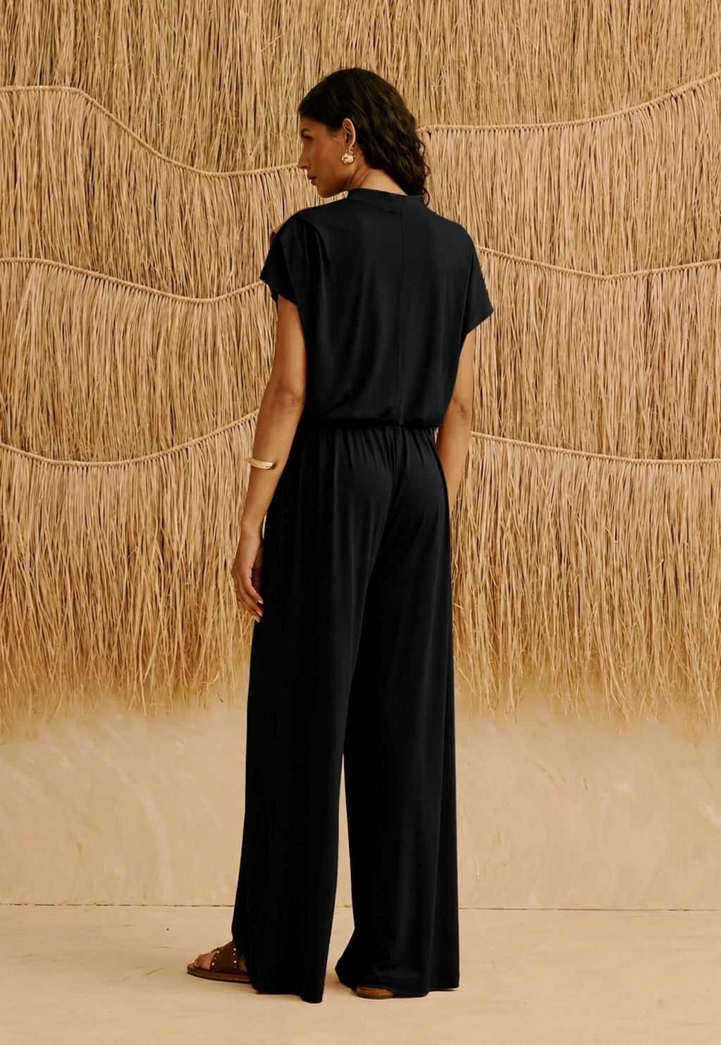 Calça Pantalona Malha Lisa 