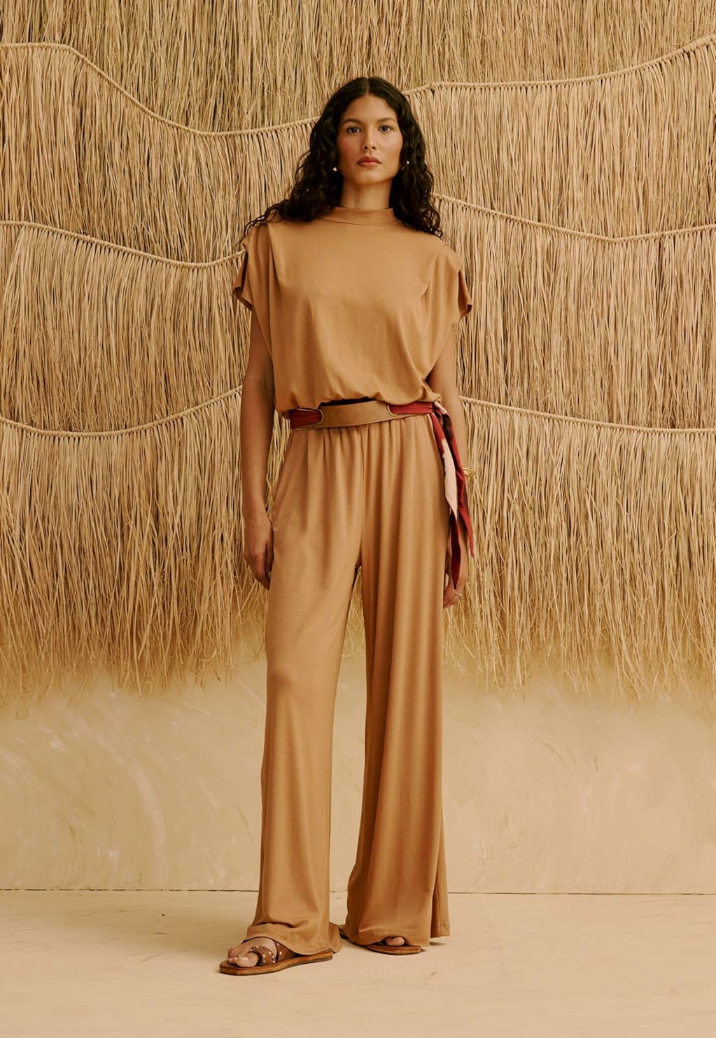 Calça Pantalona Malha Lisa