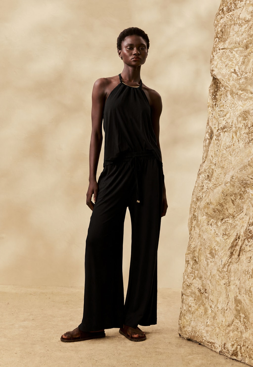 Calça Pantalona Malha Lisa