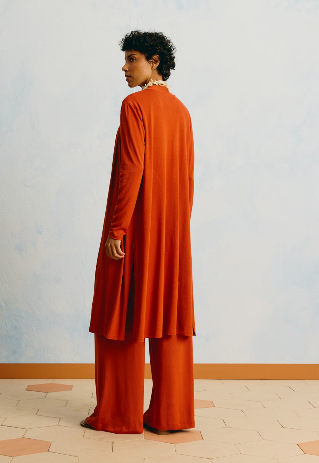 Calça Pantalona Malha Lisa