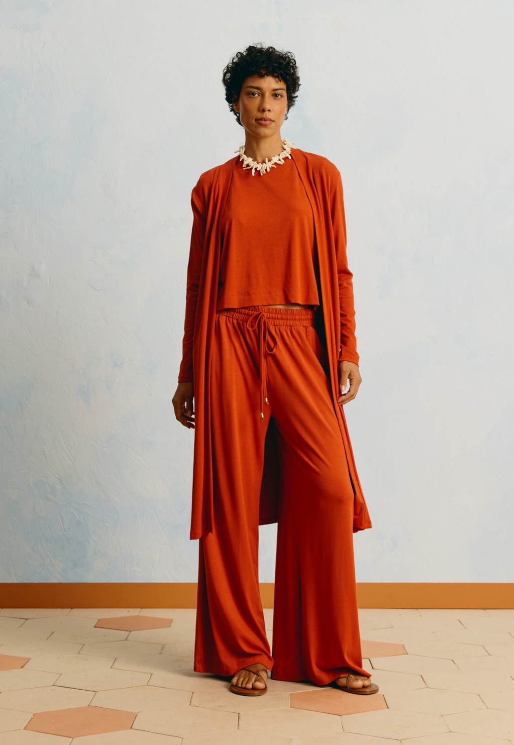 Calça Pantalona Malha Lisa