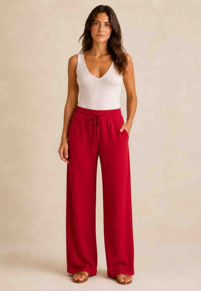 Calça Pantalona Malha Lisa