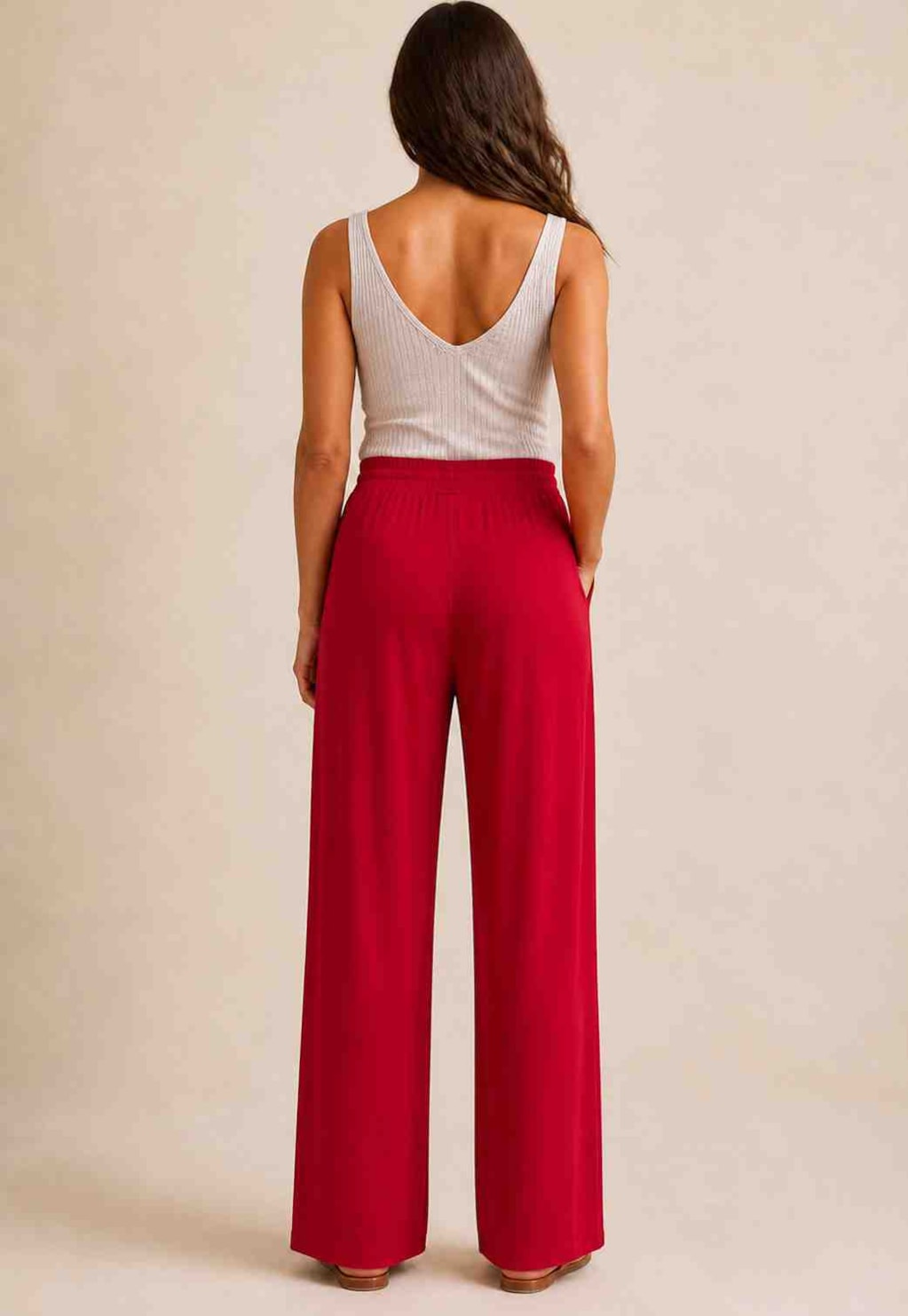 Calça Pantalona Malha Lisa