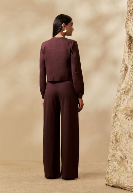 Calça Pantalona Moletinho Vista Traseira