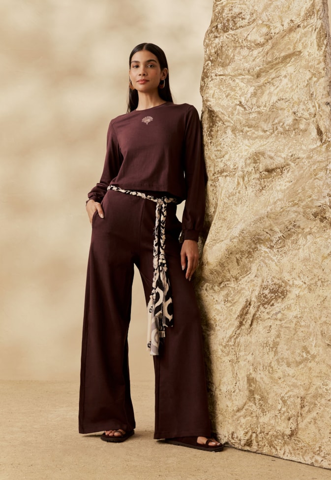 Calça Pantalona Moletinho