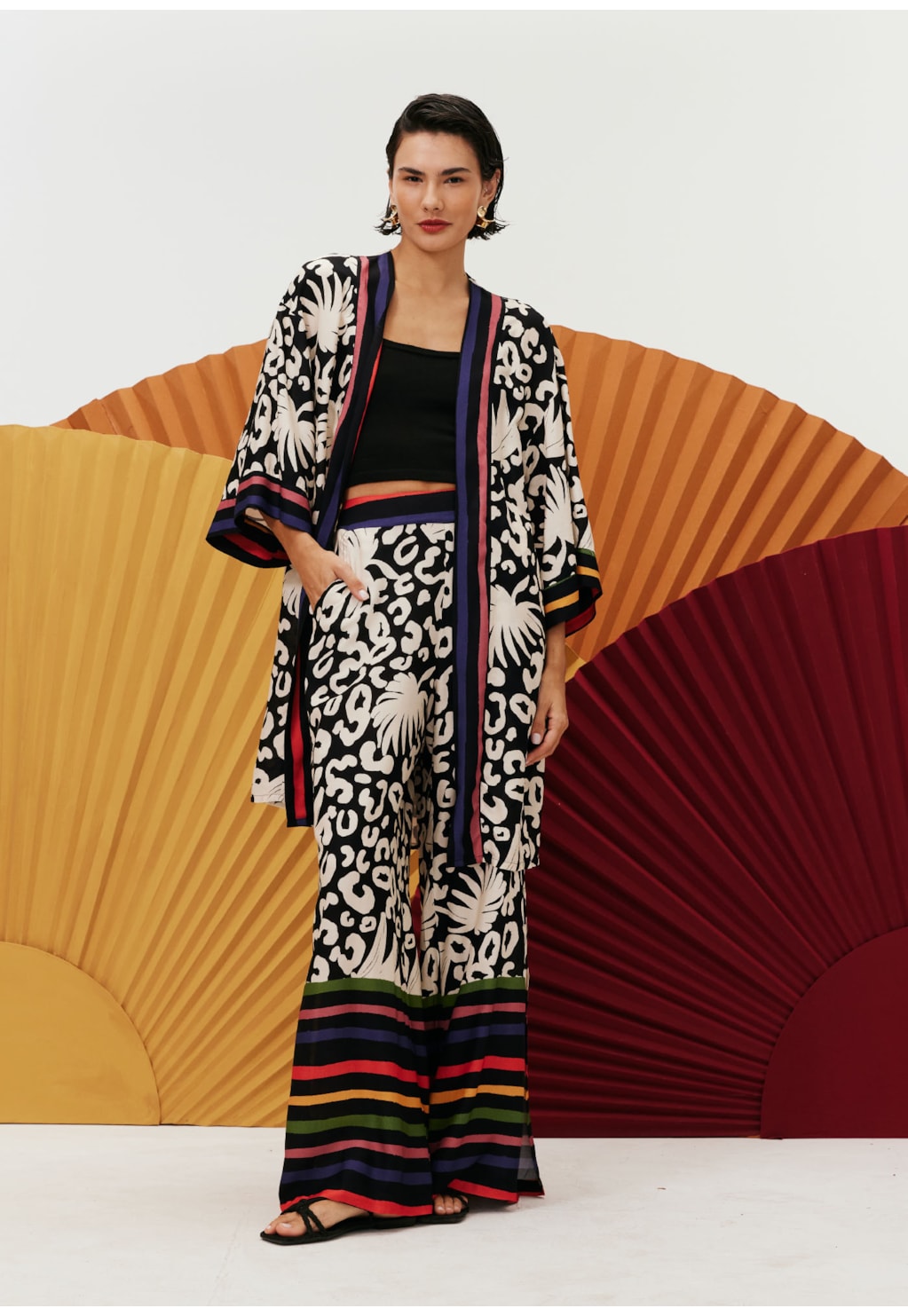 Calça Pantalona Pala Estampada Maracatú