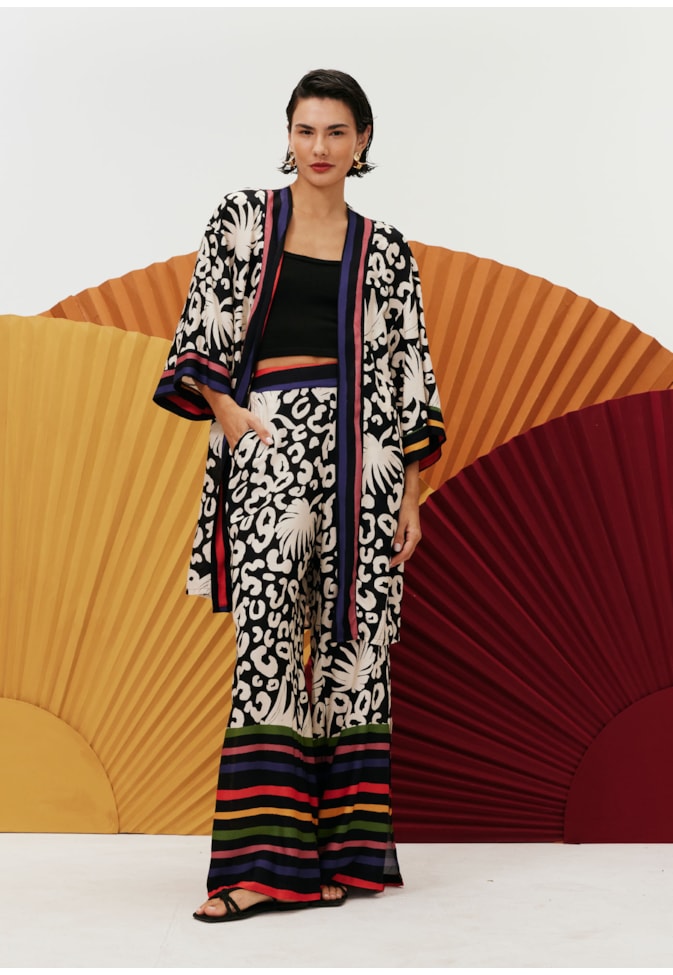 Calça Pantalona Pala Estampada Maracatú