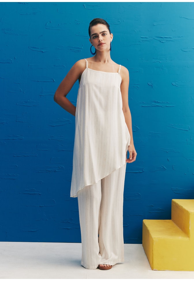 Calça Pantalona Pala Lastex