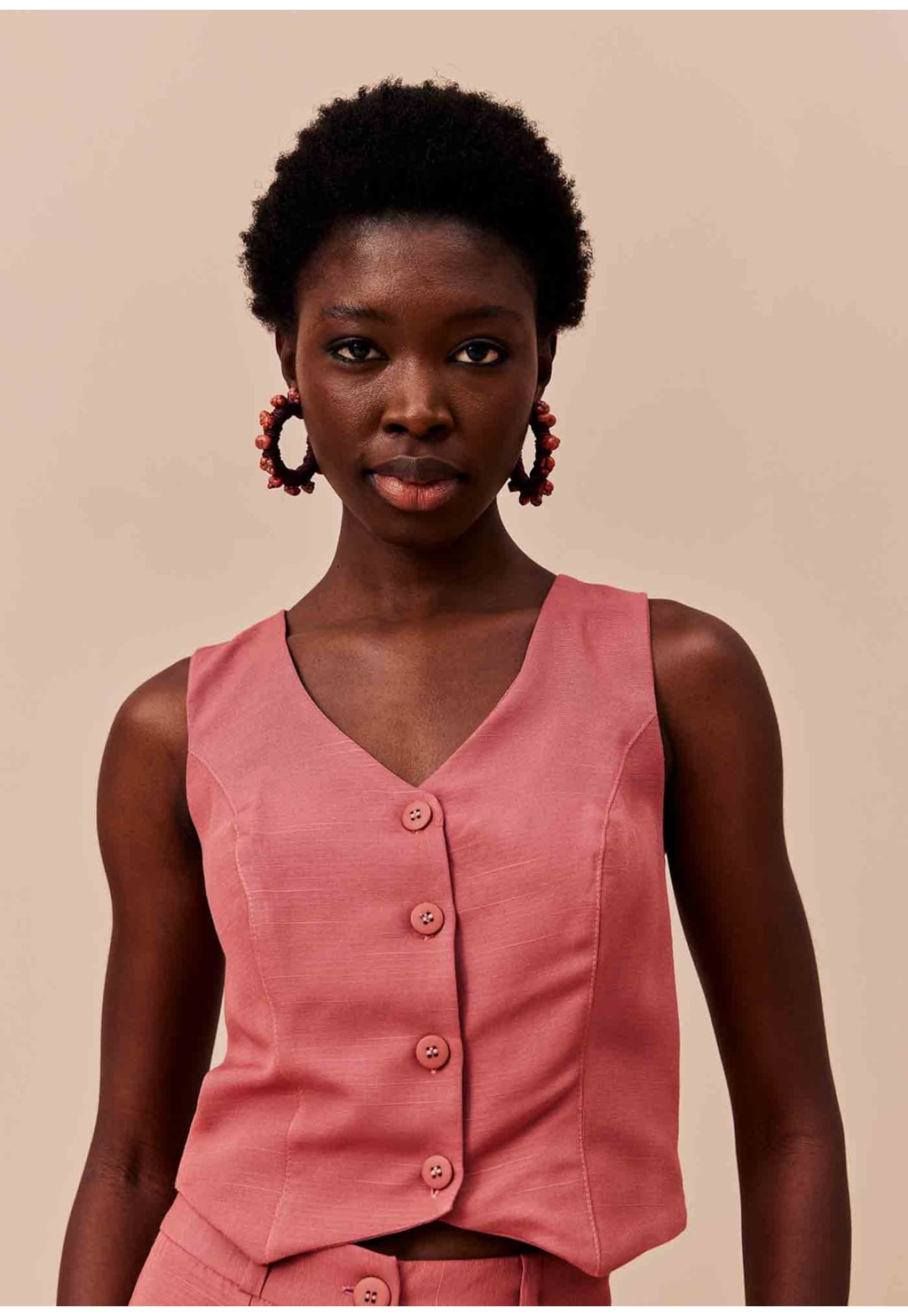 Calça Pantalona Recorte Frontal