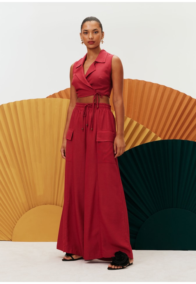 Calça Pantalona Recortes