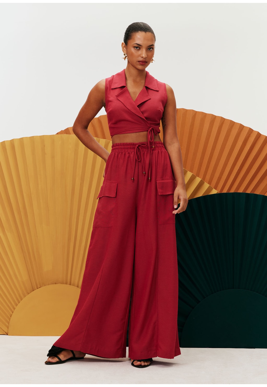 Calça Pantalona Recortes