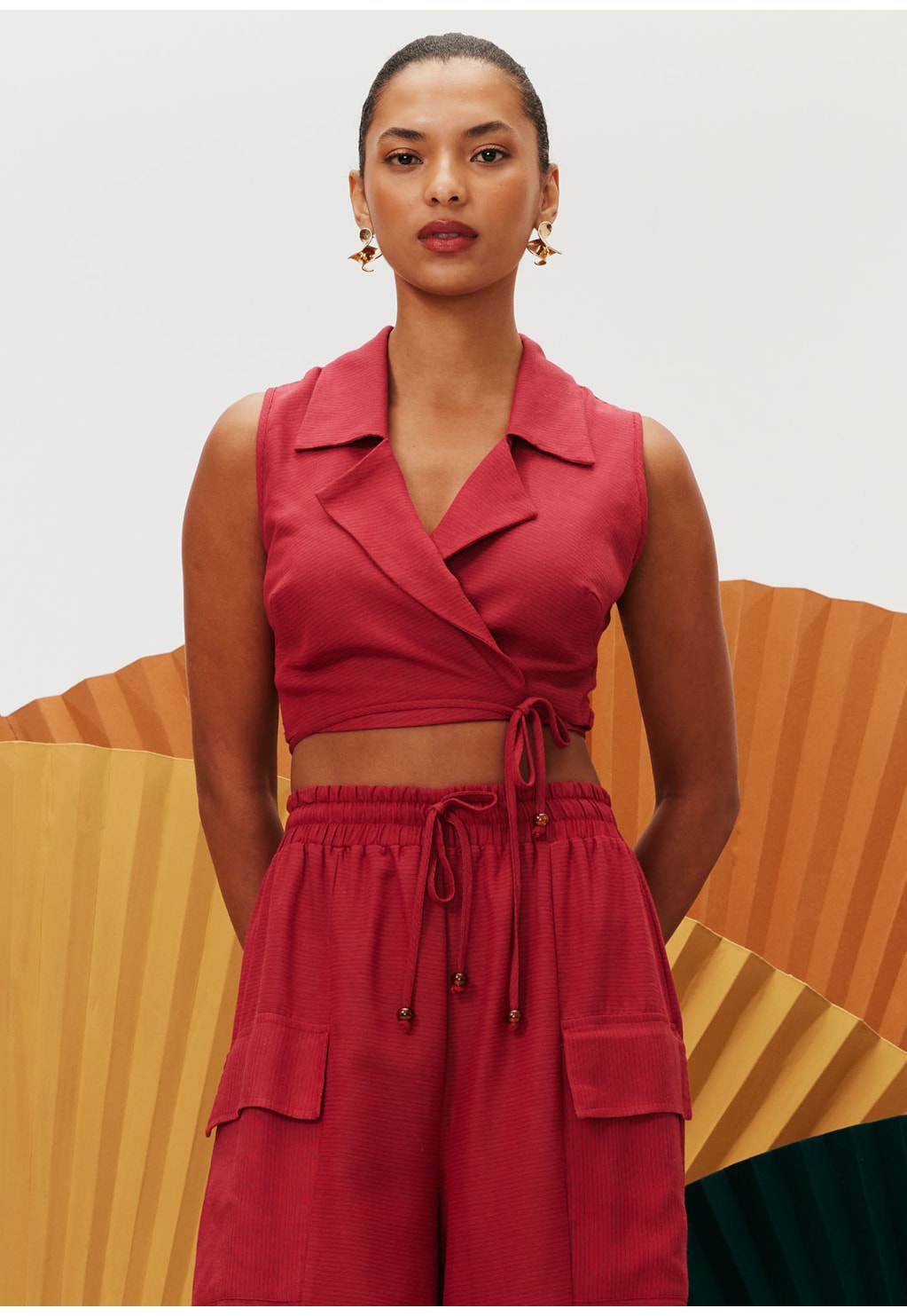 Calça Pantalona Recortes