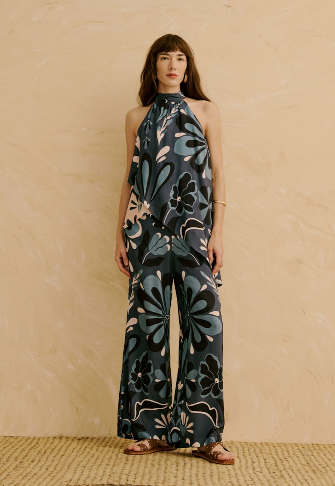 Calça Pantolona Estampada Cantuta