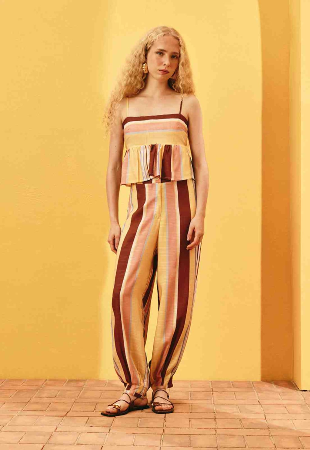 Calça Pregas Estampada Baiadeiras