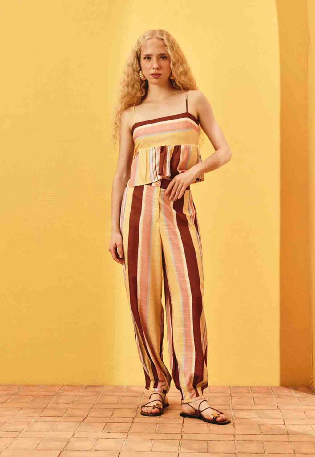 Calça Pregas Estampada Baiadeiras