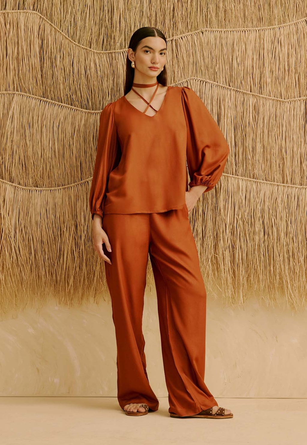 Calça Reta Cós Lisa