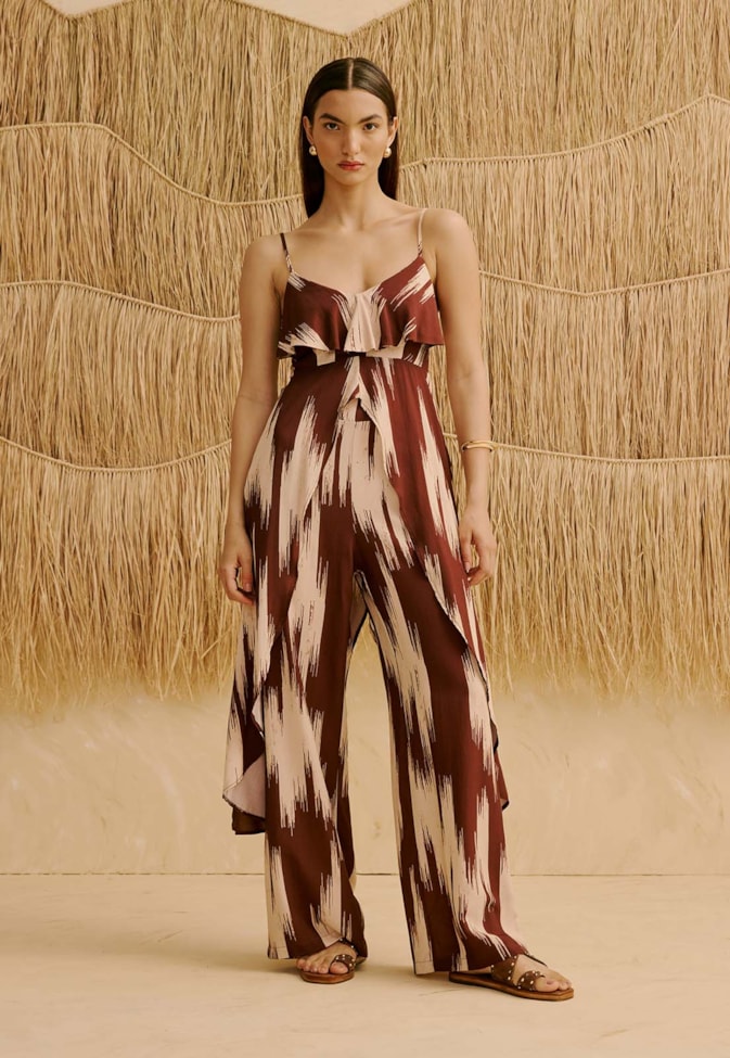 Calça Reta Estampada Amantani