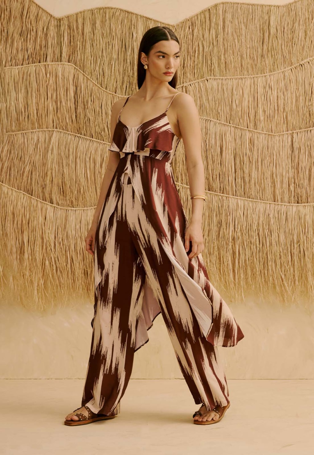 Calça Reta Estampada Amantani