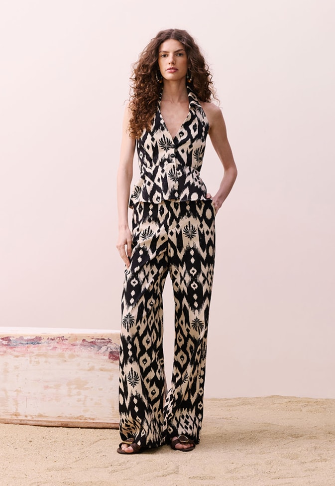 Calça Reta Estampada Tucum