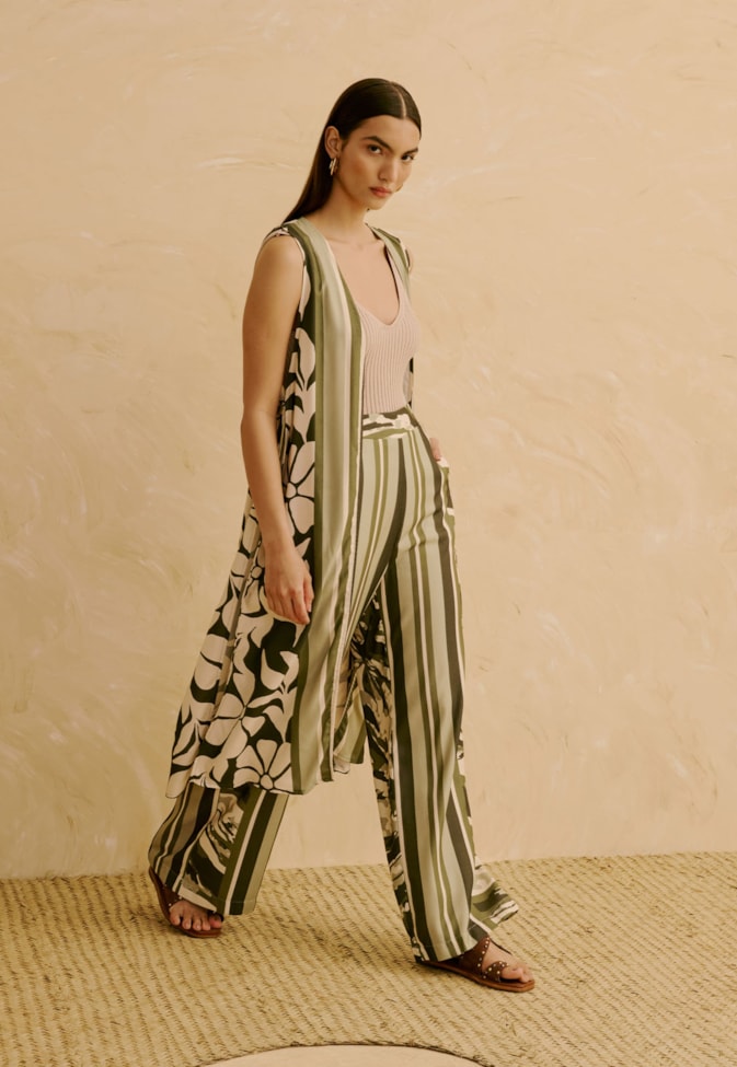 Calça Reta Estampada Wayra