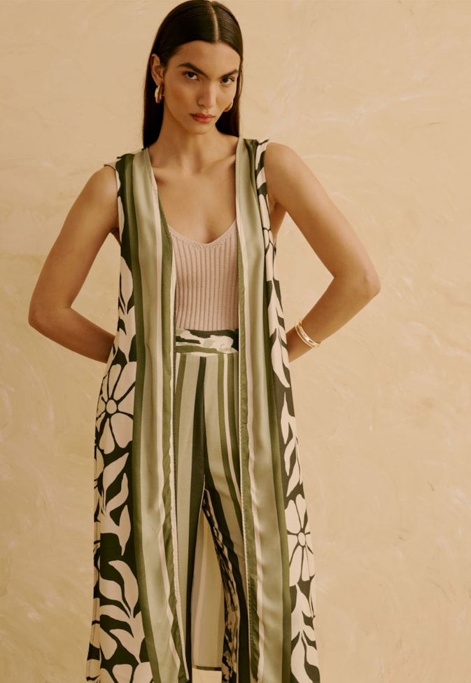 Calça Reta Estampada Wayra
