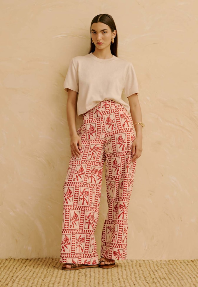 Calça Reta Estampada Yura