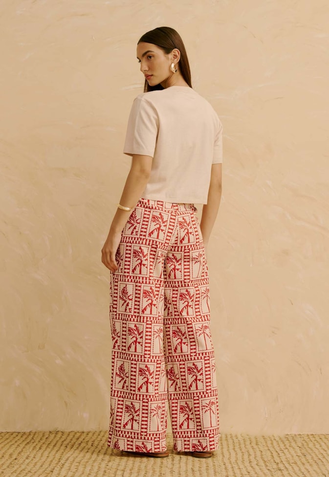 Calça Reta Estampada Yura