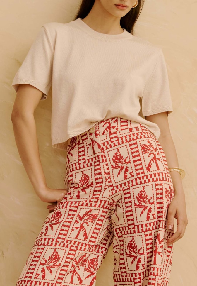 Calça Reta Estampada Yura