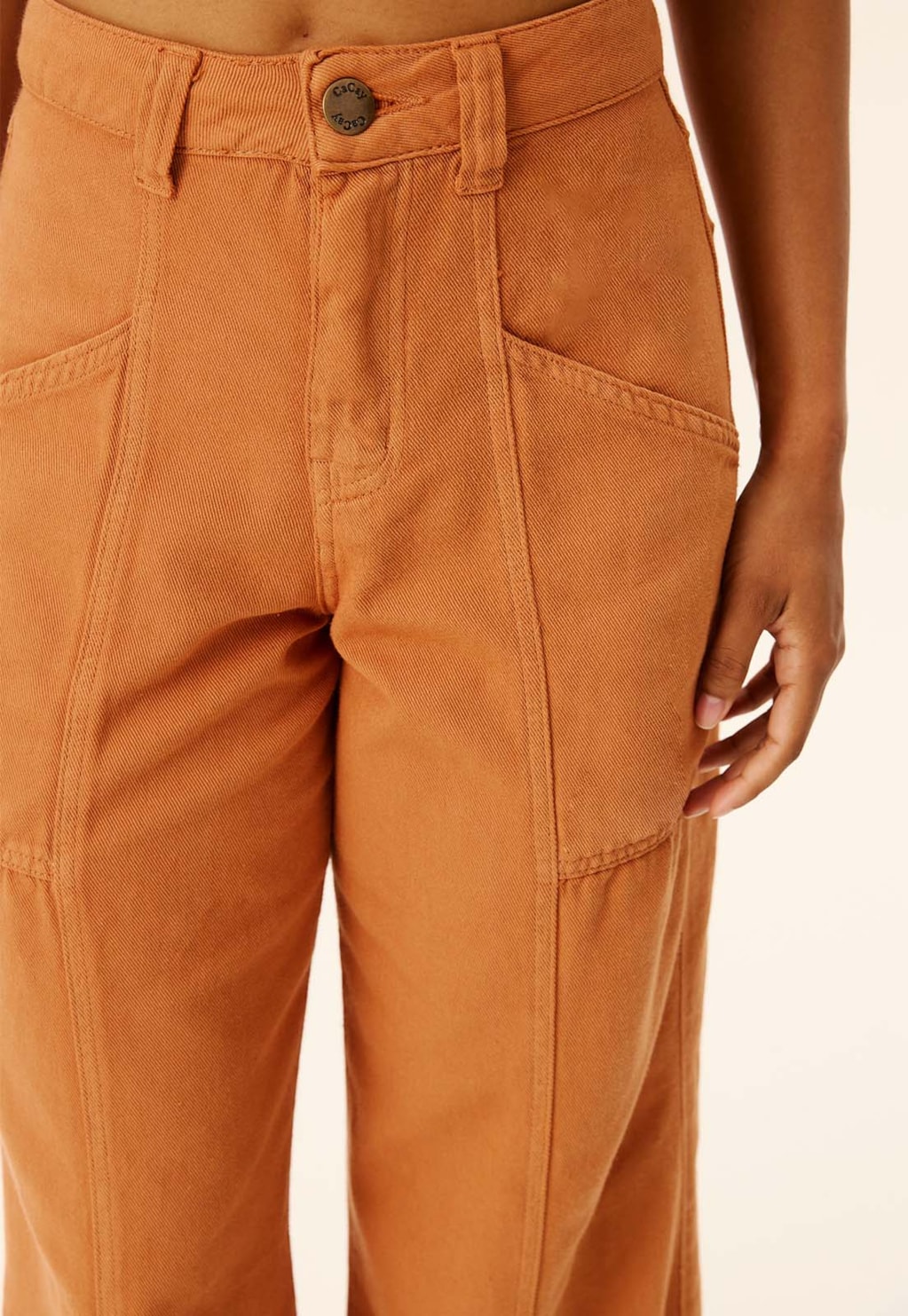 Calça Sarja Wide Leg Recorte