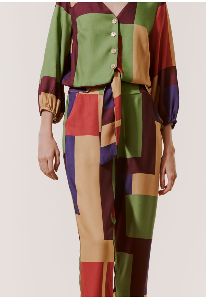 Calça Seca Elástico Estampada Chapadas