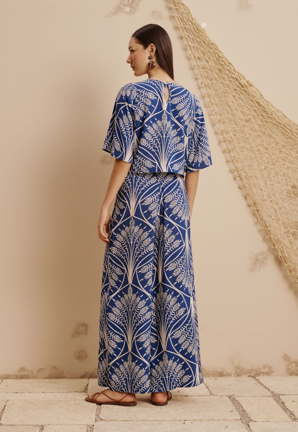 Calça Transpassada Estampada Miriti