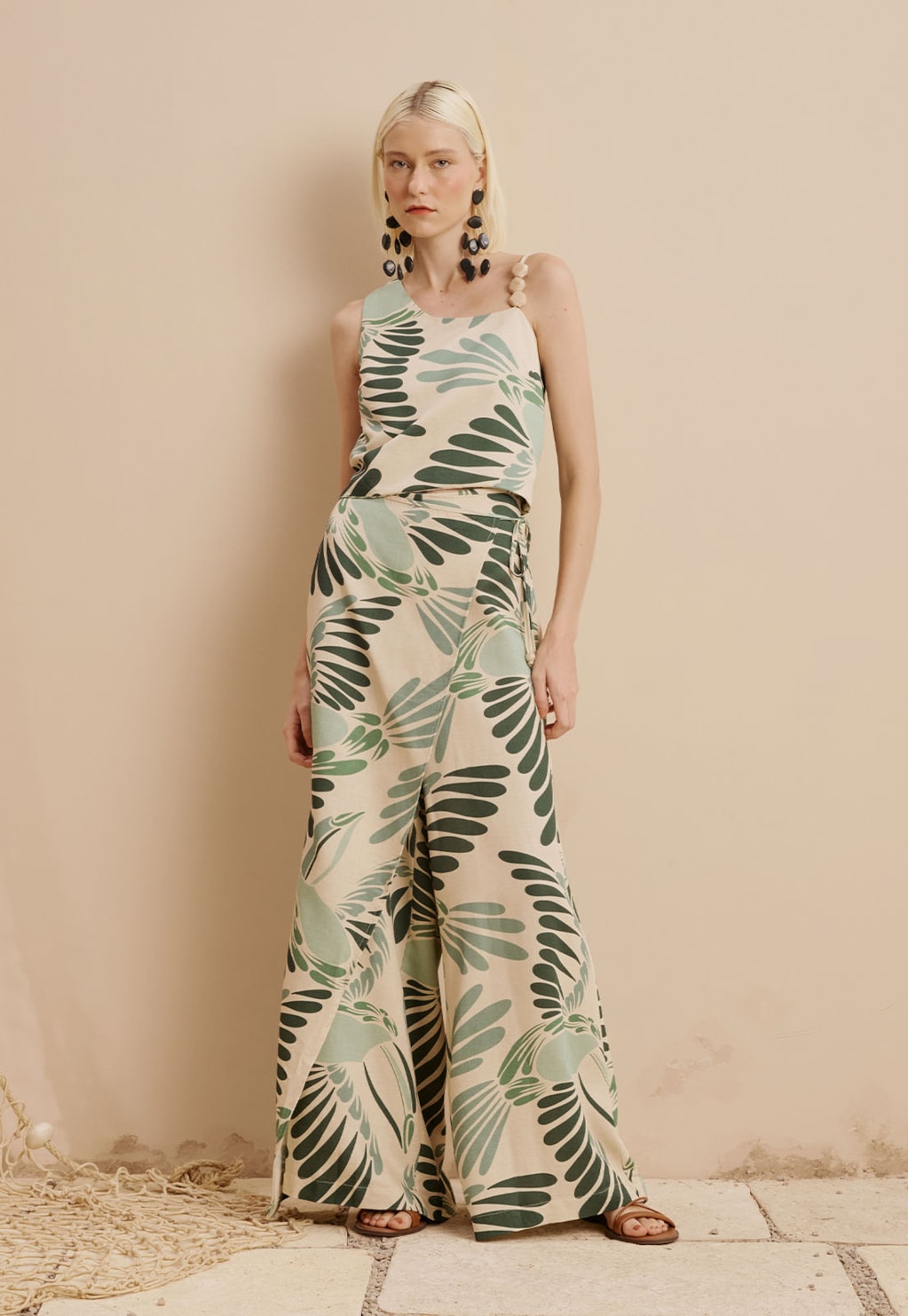 Calça Transpassada Reta Estampada Tucano Toco