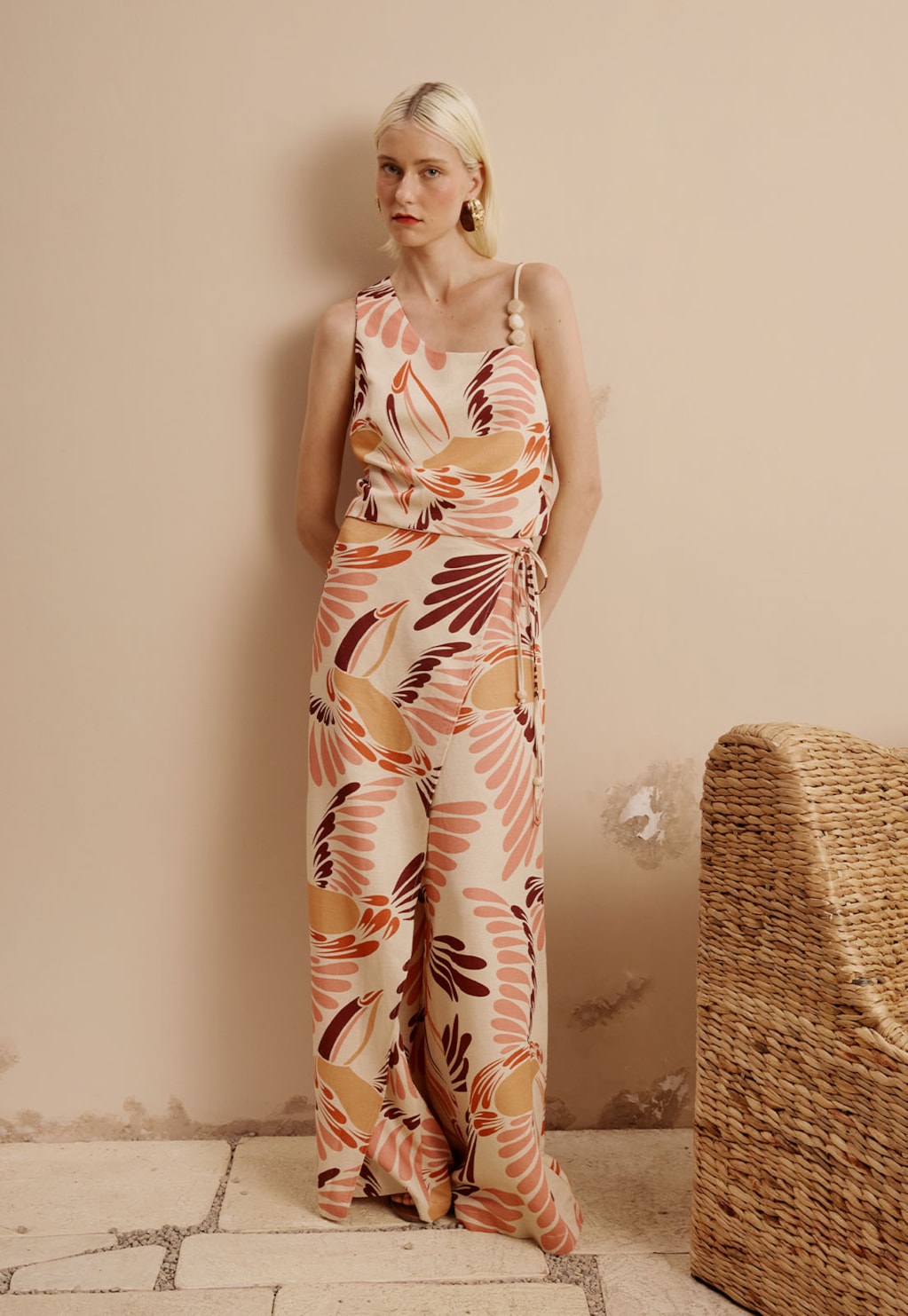 Calça Transpassada Reta Estampada Tucano Toco