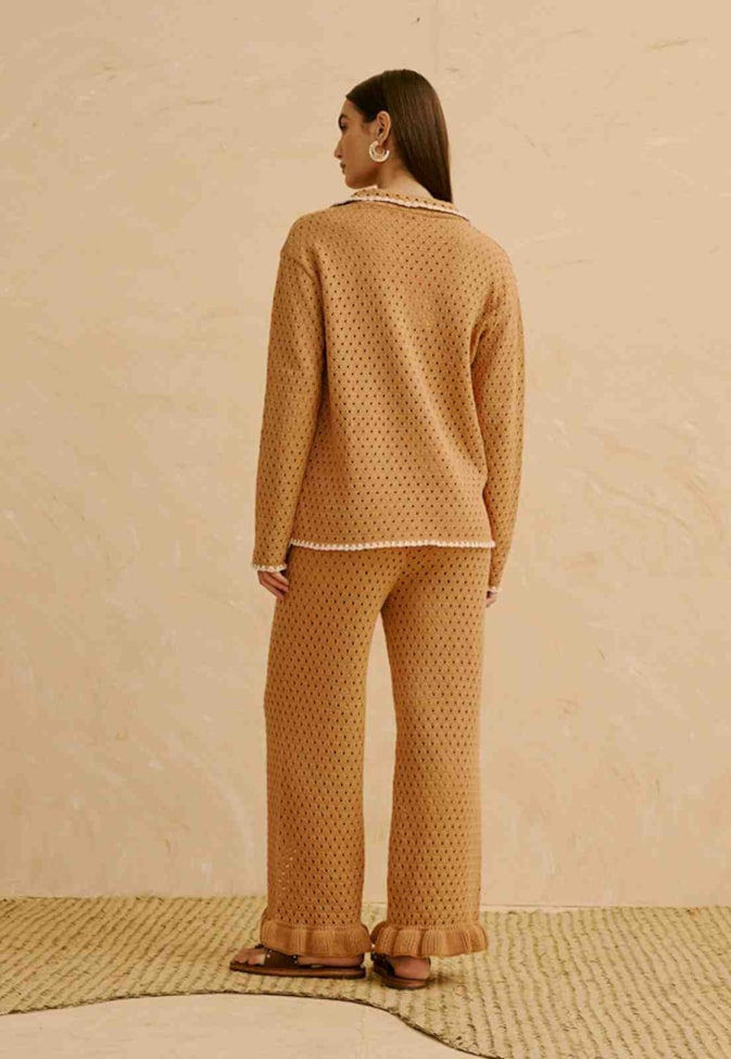 Calça Tricot Babado Barra