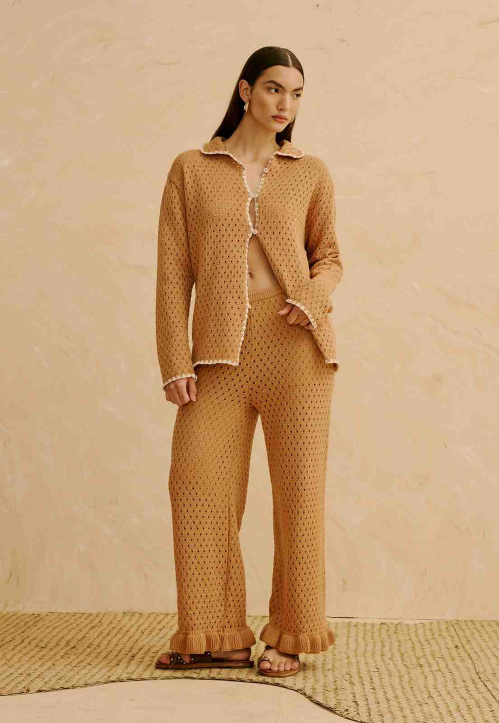 Calça Tricot Babado Barra