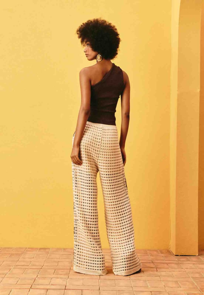 Calça Tricot Detalhe Lateral