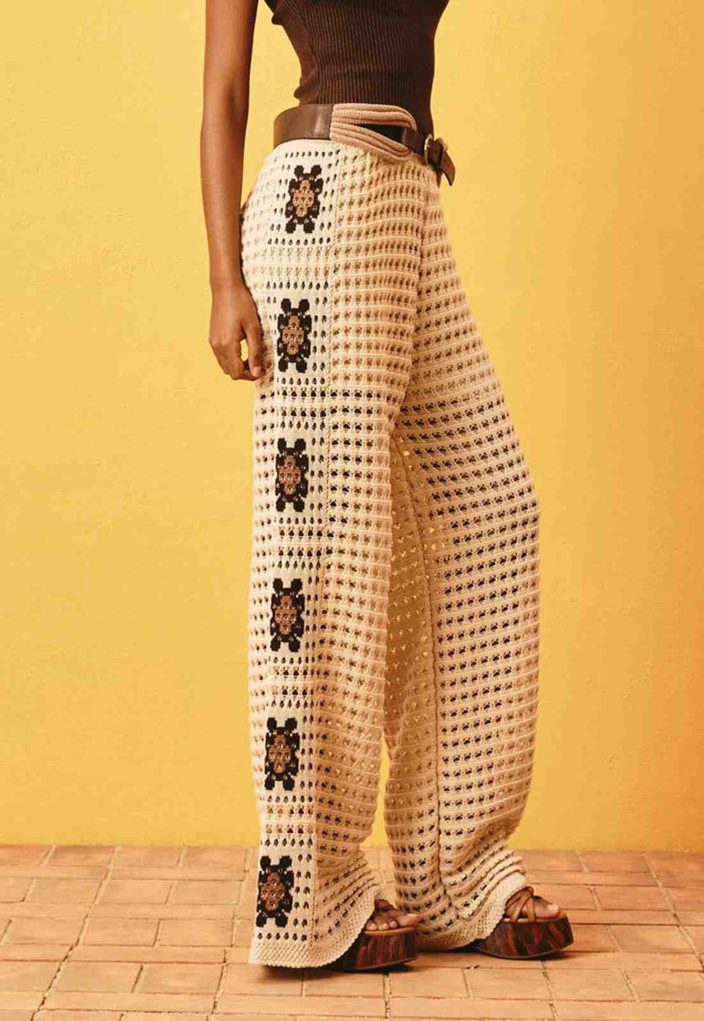 Calça Tricot Detalhe Lateral